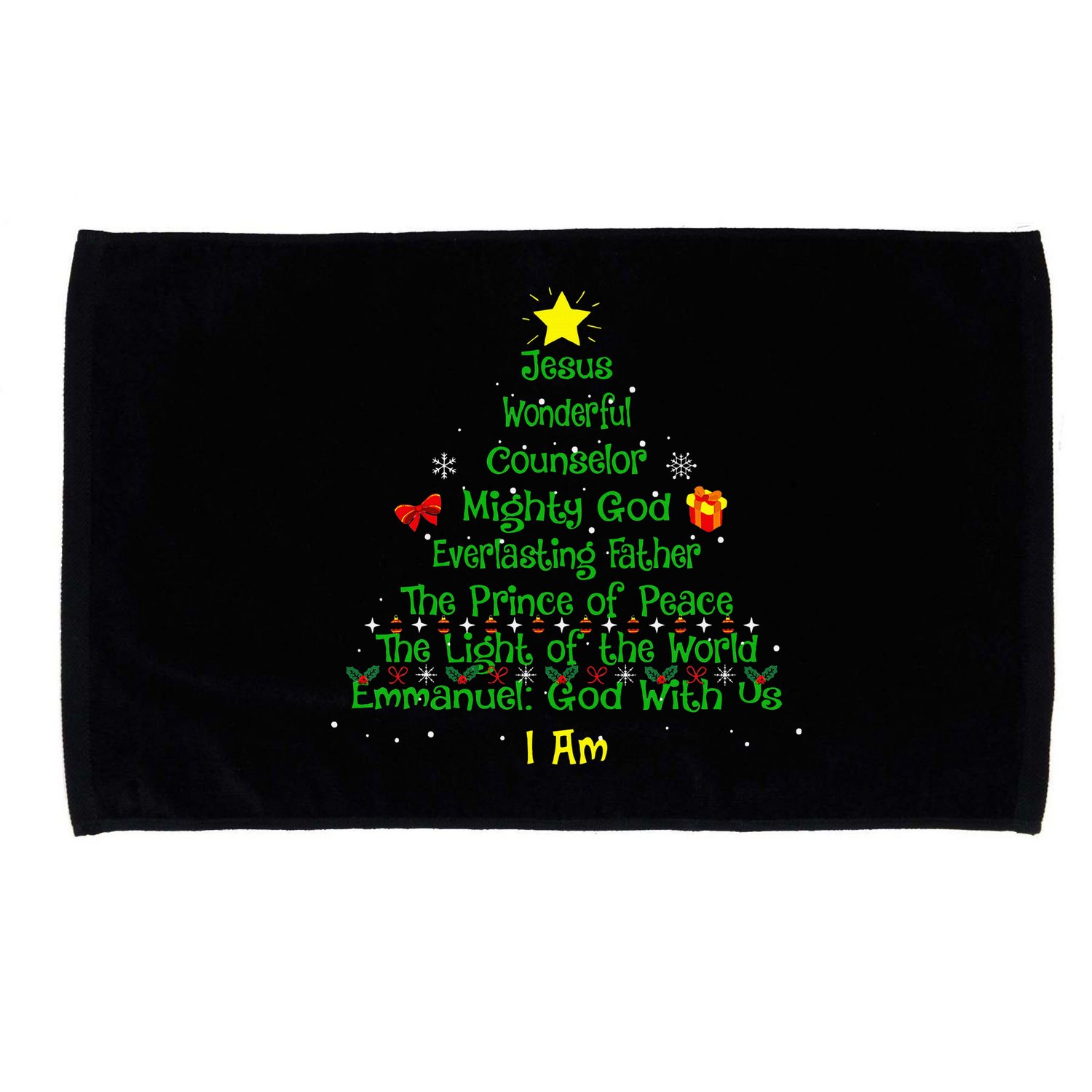 Christian Christmas Lover Bible Names of Jesus Tree Microfiber Hand Towel