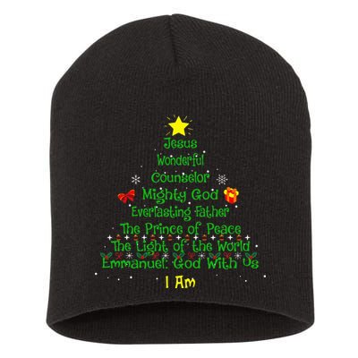 Christian Christmas Lover Bible Names of Jesus Tree Short Acrylic Beanie