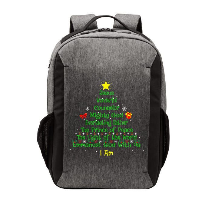 Christian Christmas Lover Bible Names of Jesus Tree Vector Backpack