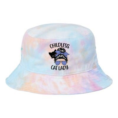 Childless Cat Lady Messy Bun Tie Dye Newport Bucket Hat