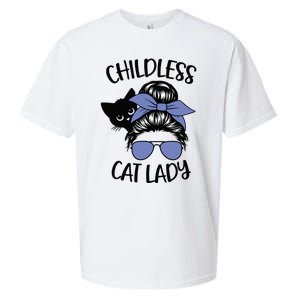 Childless Cat Lady Messy Bun Sueded Cloud Jersey T-Shirt