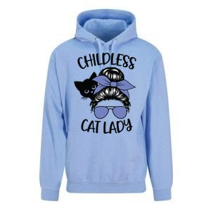 Childless Cat Lady Messy Bun Unisex Surf Hoodie