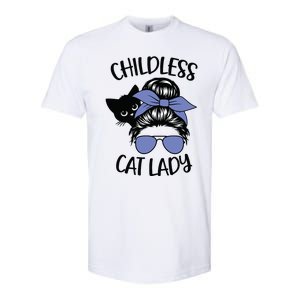 Childless Cat Lady Messy Bun Softstyle CVC T-Shirt