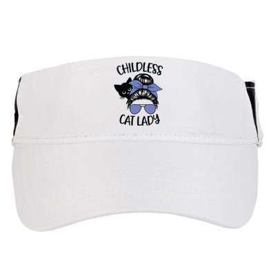 Childless Cat Lady Messy Bun Adult Drive Performance Visor