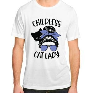 Childless Cat Lady Messy Bun Adult ChromaSoft Performance T-Shirt