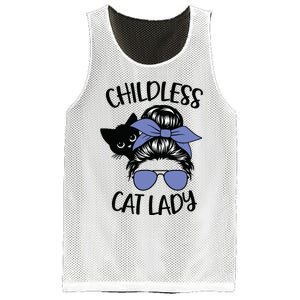 Childless Cat Lady Messy Bun Mesh Reversible Basketball Jersey Tank