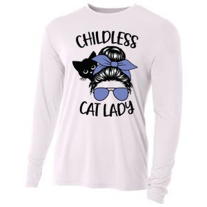 Childless Cat Lady Messy Bun Cooling Performance Long Sleeve Crew