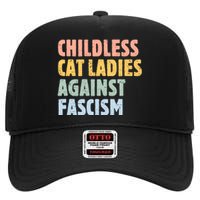 Childless Cat Ladies Against Fascism Kamala Harris 2024 High Crown Mesh Back Trucker Hat