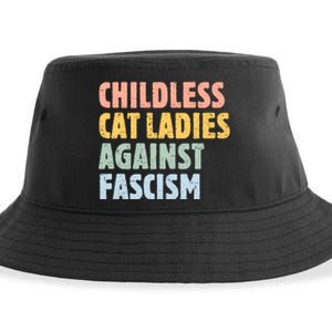 Childless Cat Ladies Against Fascism Kamala Harris 2024 Sustainable Bucket Hat