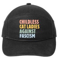 Childless Cat Ladies Against Fascism Kamala Harris 2024 7-Panel Snapback Hat