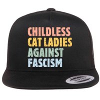 Childless Cat Ladies Against Fascism Kamala Harris 2024 Flat Bill Trucker Hat