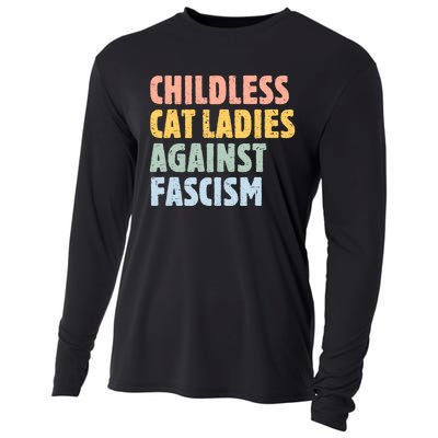 Childless Cat Ladies Against Fascism Kamala Harris 2024 Cooling Performance Long Sleeve Crew