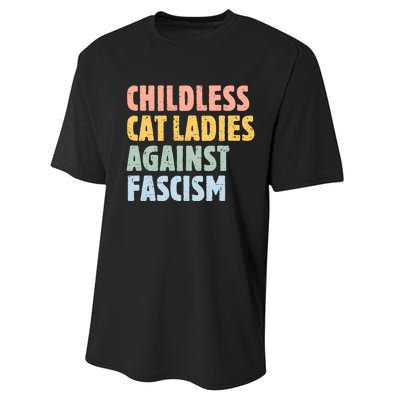 Childless Cat Ladies Against Fascism Kamala Harris 2024 Performance Sprint T-Shirt