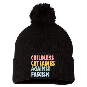 Childless Cat Ladies Against Fascism Kamala Harris 2024 Pom Pom 12in Knit Beanie