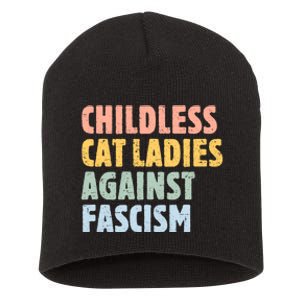 Childless Cat Ladies Against Fascism Kamala Harris 2024 Short Acrylic Beanie