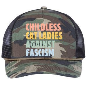 Childless Cat Ladies Against Fascism Kamala Harris 2024 Retro Rope Trucker Hat Cap