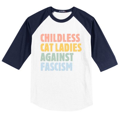 Childless Cat Ladies Against Fascism Kamala Harris 2024 Baseball Sleeve Shirt