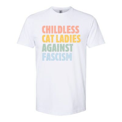 Childless Cat Ladies Against Fascism Kamala Harris 2024 Softstyle CVC T-Shirt