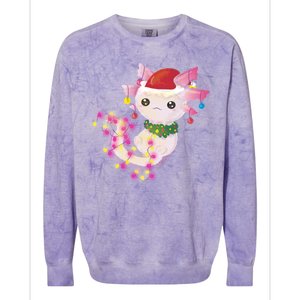 Cute Christmas Lights Axolotl Colorblast Crewneck Sweatshirt