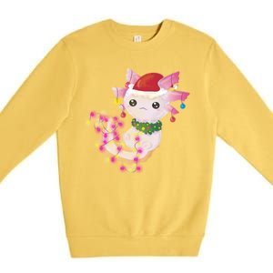 Cute Christmas Lights Axolotl Premium Crewneck Sweatshirt