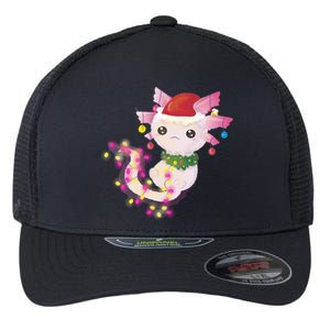 Cute Christmas Lights Axolotl Flexfit Unipanel Trucker Cap