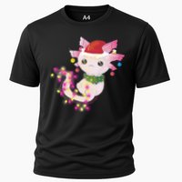 Cute Christmas Lights Axolotl Cooling Performance Crew T-Shirt