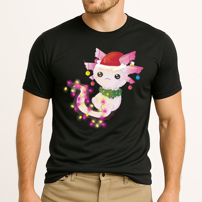 Cute Christmas Lights Axolotl Cooling Performance Crew T-Shirt