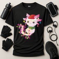 Cute Christmas Lights Axolotl Cooling Performance Crew T-Shirt