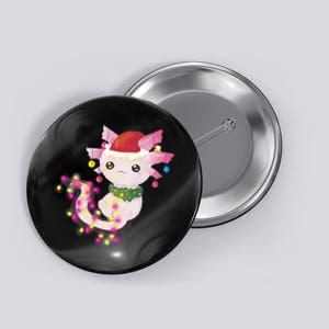 Cute Christmas Lights Axolotl Button