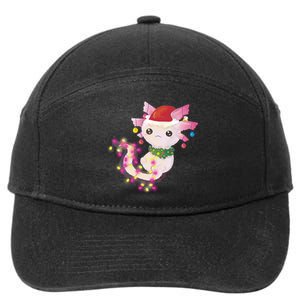 Cute Christmas Lights Axolotl 7-Panel Snapback Hat