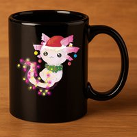 Cute Christmas Lights Axolotl 11oz C Handle Ceramic Mug
