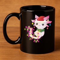 Cute Christmas Lights Axolotl 11oz C Handle Ceramic Mug