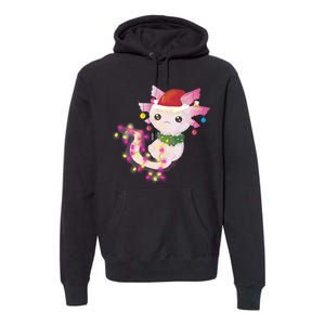 Cute Christmas Lights Axolotl Premium Hoodie