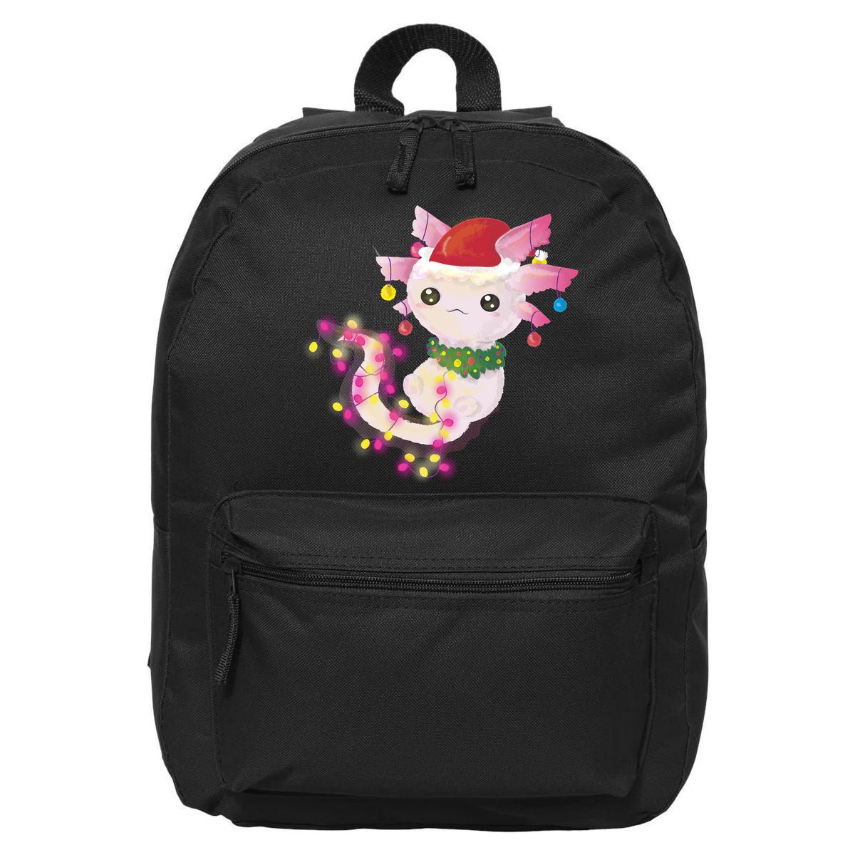 Cute Christmas Lights Axolotl 16 in Basic Backpack