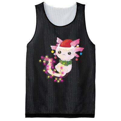 Cute Christmas Lights Axolotl Mesh Reversible Basketball Jersey Tank