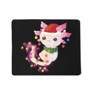 Cute Christmas Lights Axolotl Mousepad