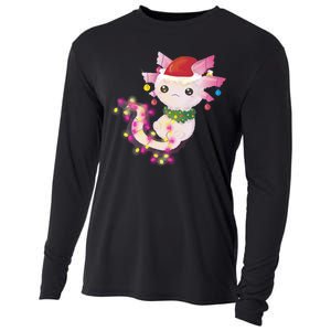 Cute Christmas Lights Axolotl Cooling Performance Long Sleeve Crew