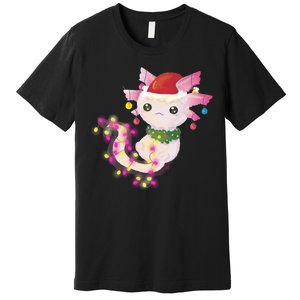 Cute Christmas Lights Axolotl Premium T-Shirt