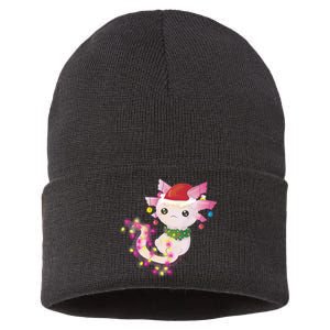 Cute Christmas Lights Axolotl Sustainable Knit Beanie