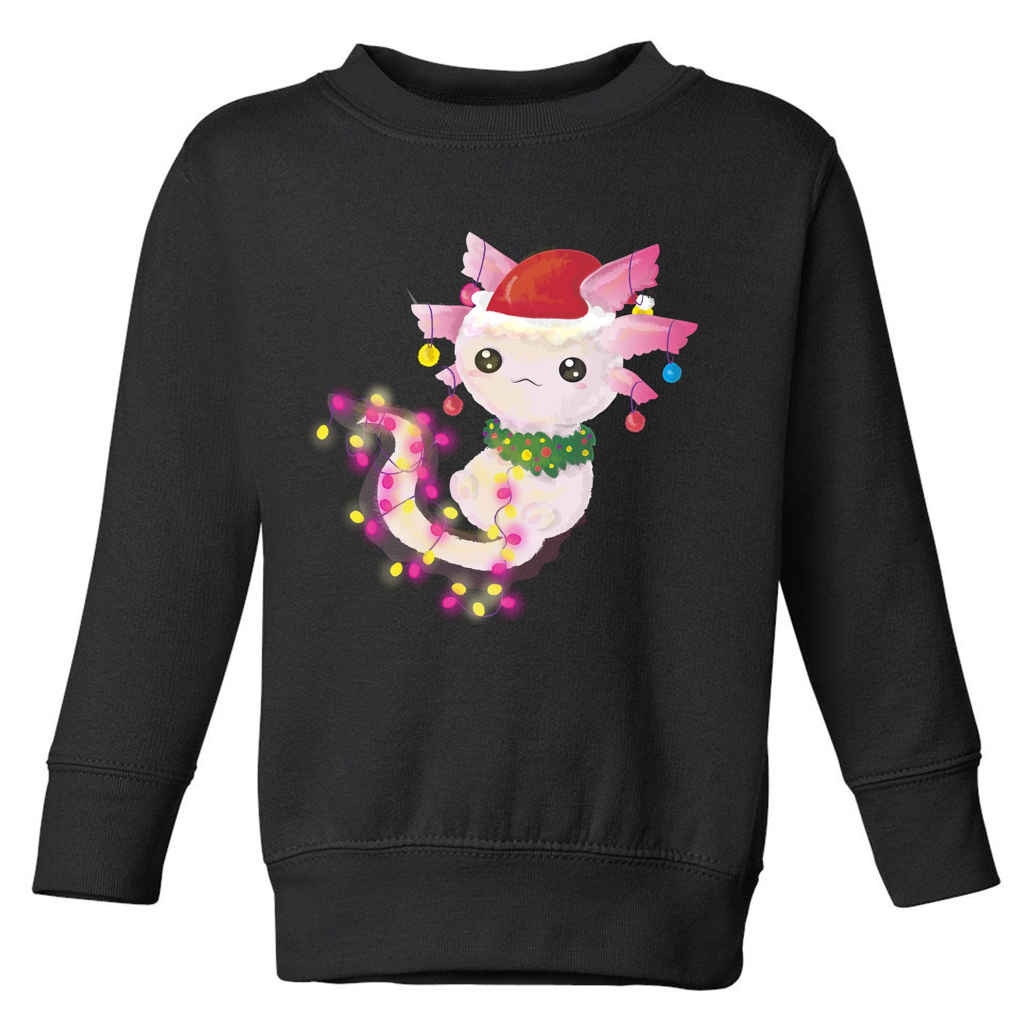 Cute Christmas Lights Axolotl Toddler Sweatshirt