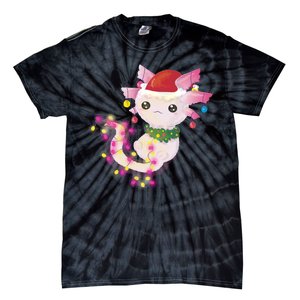 Cute Christmas Lights Axolotl Tie-Dye T-Shirt