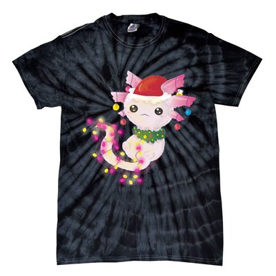 Cute Christmas Lights Axolotl Tie-Dye T-Shirt