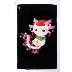 Cute Christmas Lights Axolotl Platinum Collection Golf Towel