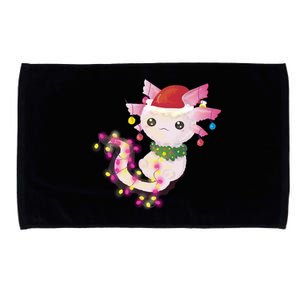 Cute Christmas Lights Axolotl Microfiber Hand Towel