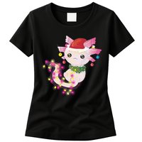 Cute Christmas Lights Axolotl Womens T-Shirt