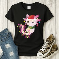 Cute Christmas Lights Axolotl Womens T-Shirt