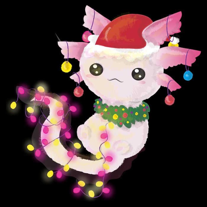 Cute Christmas Lights Axolotl Womens T-Shirt