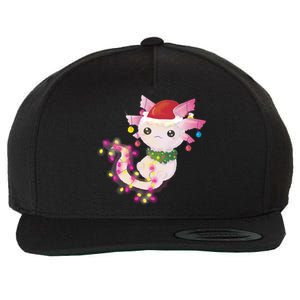 Cute Christmas Lights Axolotl Wool Snapback Cap