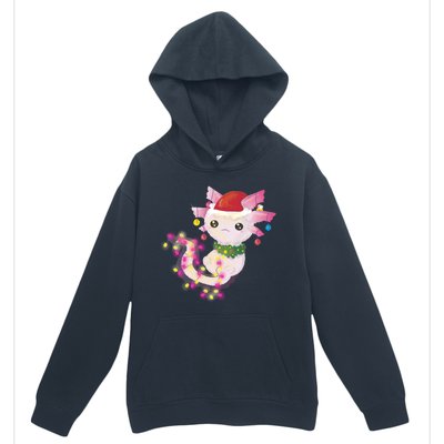 Cute Christmas Lights Axolotl Urban Pullover Hoodie