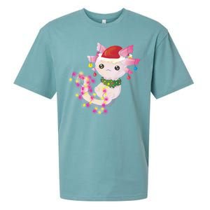 Cute Christmas Lights Axolotl Sueded Cloud Jersey T-Shirt